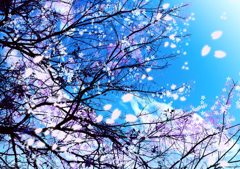 【ブラシ配布】背景の描き方－桜のある風景編－【メイキング】