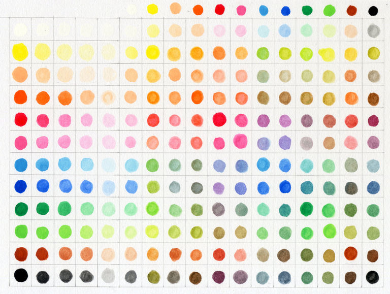 小学生用絵の具　色見本