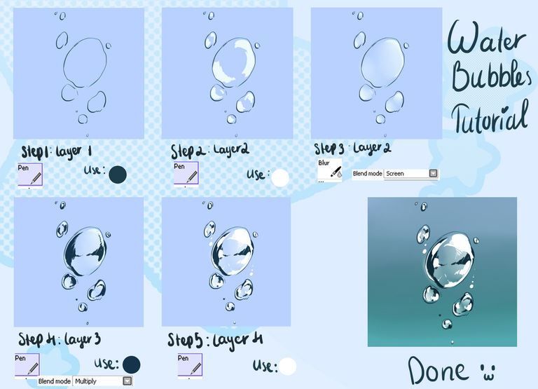 Water bubbles tutorial