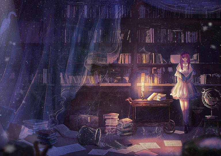 [真夜中の図書館]