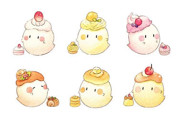 フリーアイコン　おばけ×スイーツ