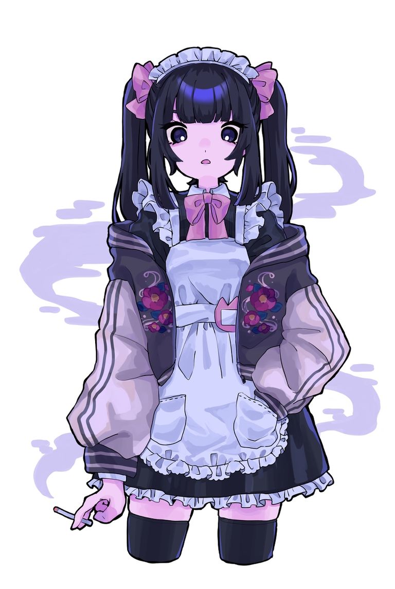 喫煙メイドさん