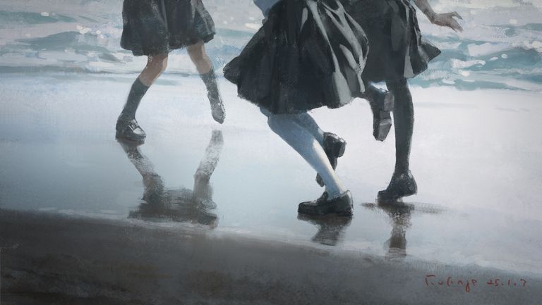 海辺の三人組