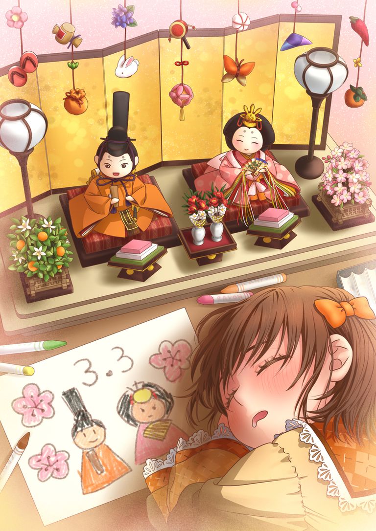 雛人形を描く