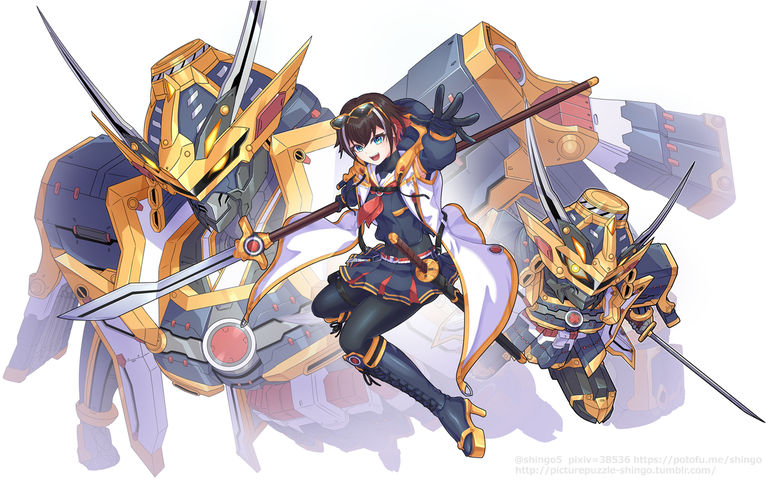 絡繰鎧-武士×擬人化×ミニキャラ