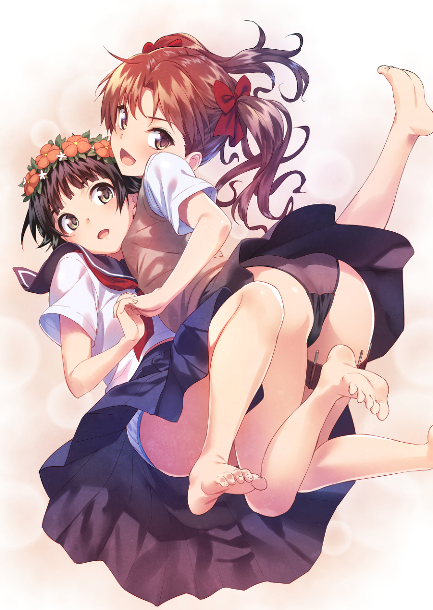 This is a pixiv picture whose title is 黒子と初春.
