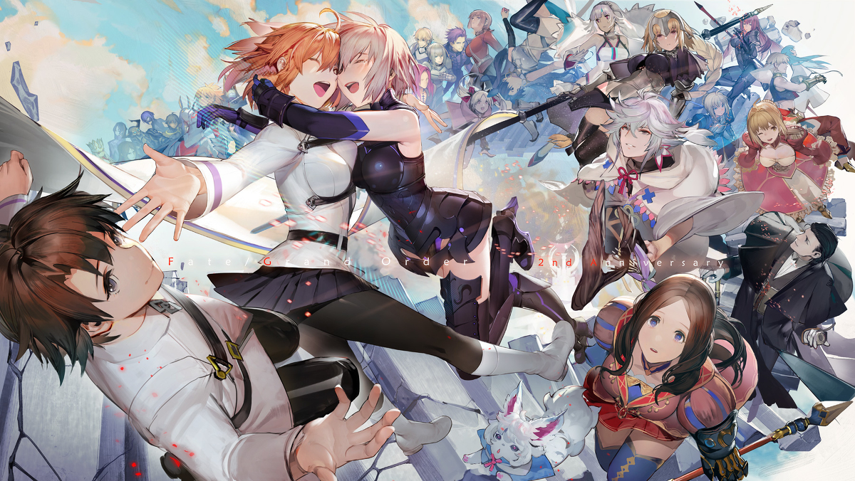 This is a pixiv picture whose title is FGO两周年.