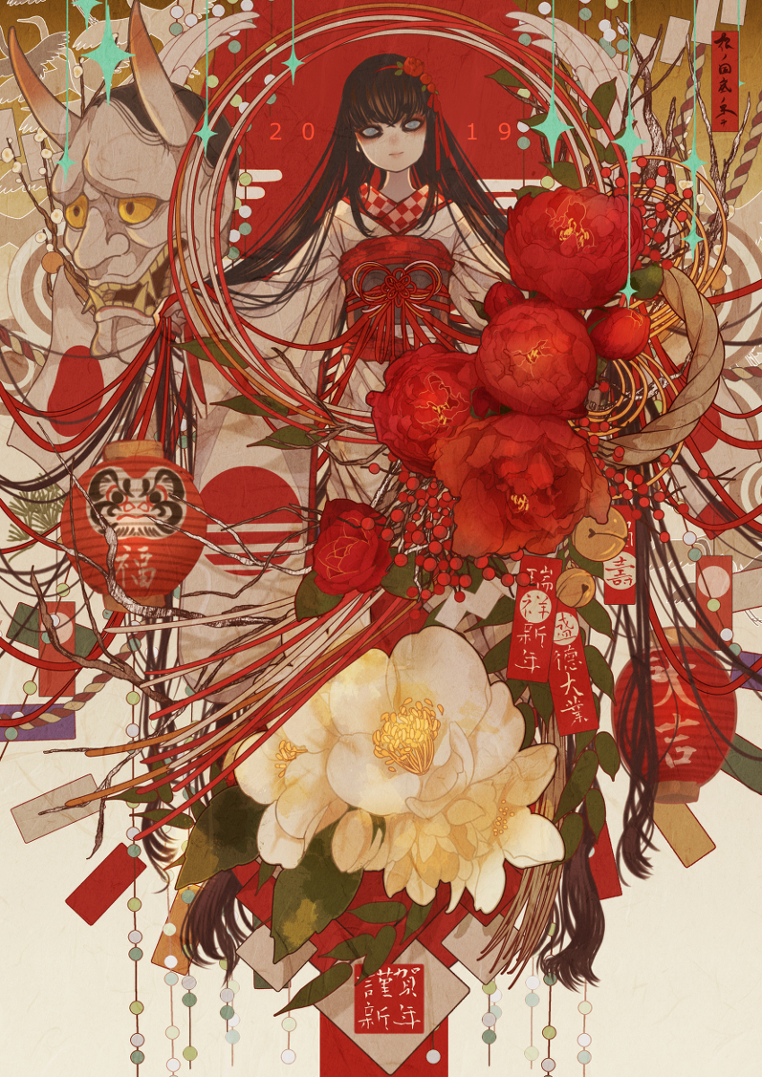 This is a pixiv picture whose title is 新 春 万 福 ２０１９.
