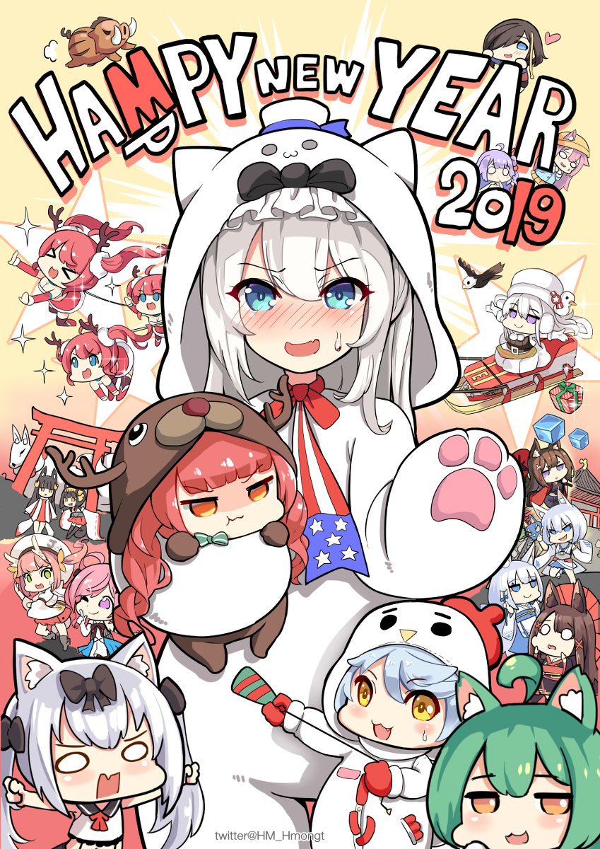 This is a pixiv picture whose title is Happy New Year 2019.