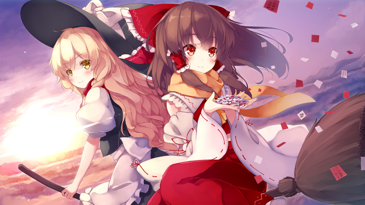 This is a pixiv picture whose title is 初詣は博麗へ！.