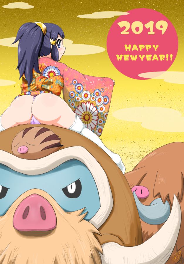This is a pixiv picture whose title is あけましておめでとうございます!!2019年年賀状.