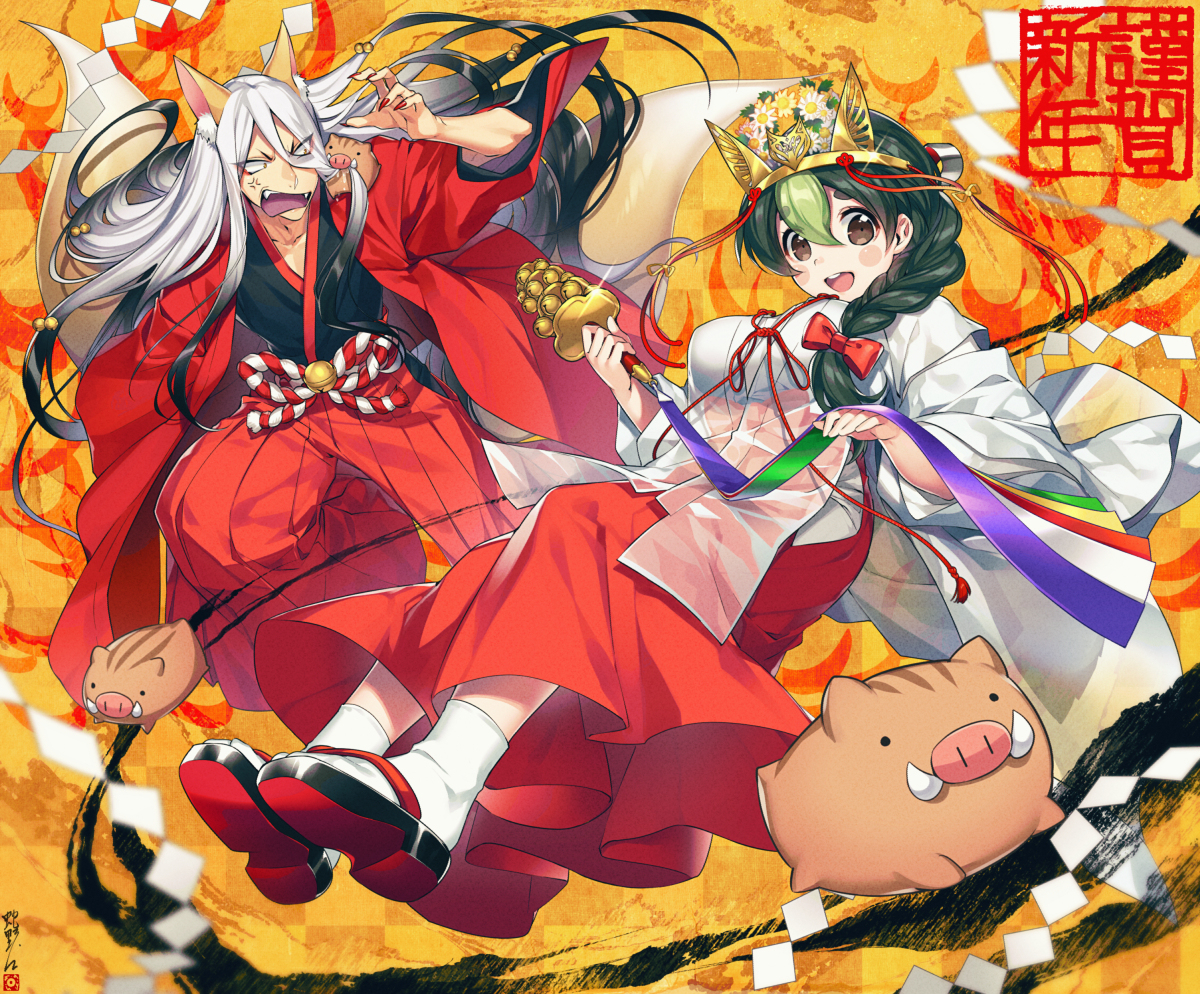 This is a pixiv picture whose title is 明けまして。+α.