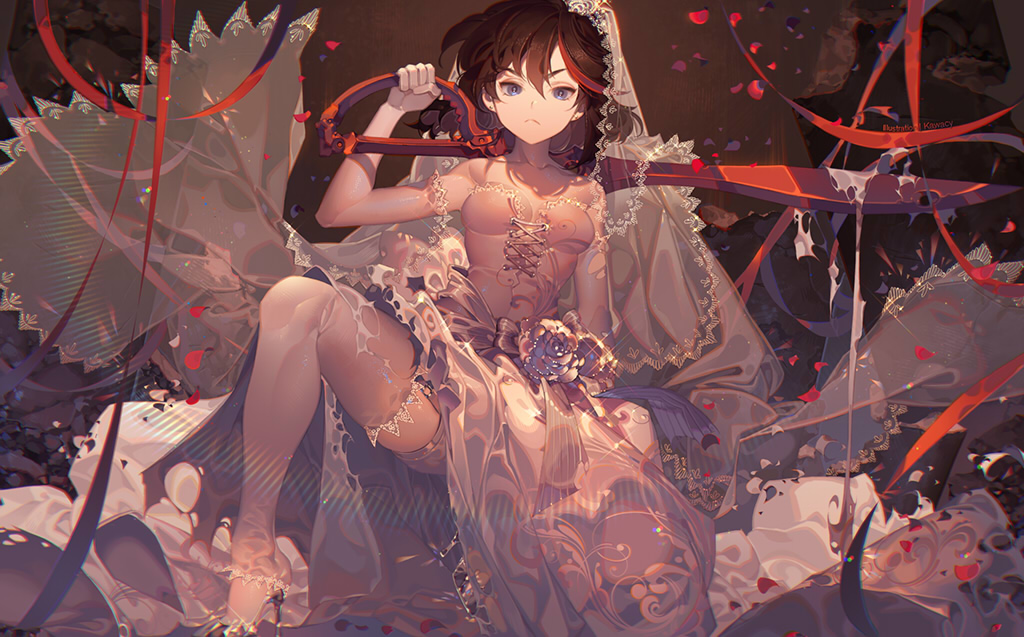 This is a pixiv picture whose title is 未完成.
