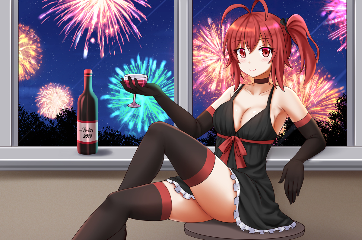 This is a pixiv picture whose title is Happy New Year 2019.