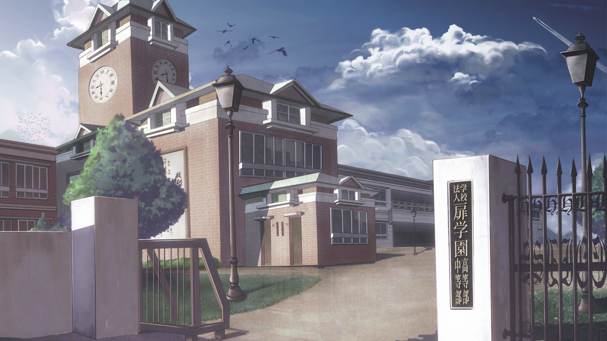 This is a pixiv picture whose title is 学園外観.