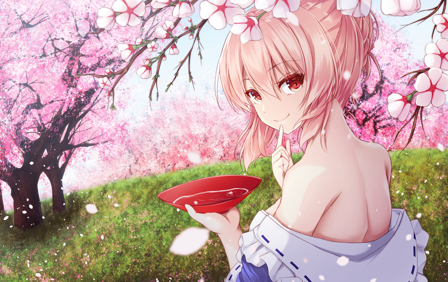 This is a pixiv picture whose title is 花見ゆゆ様.