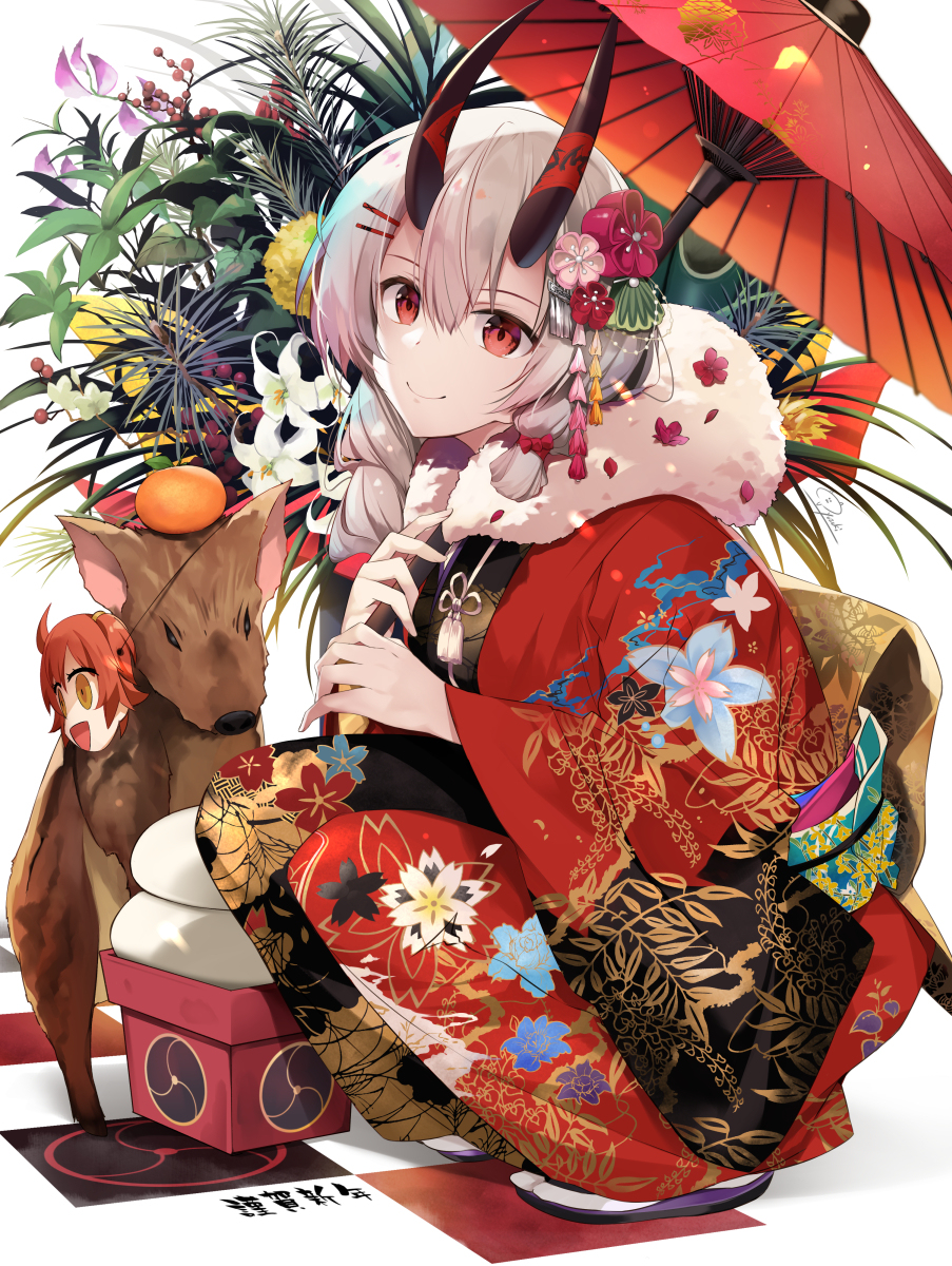 This is a pixiv picture whose title is 謹賀新年.