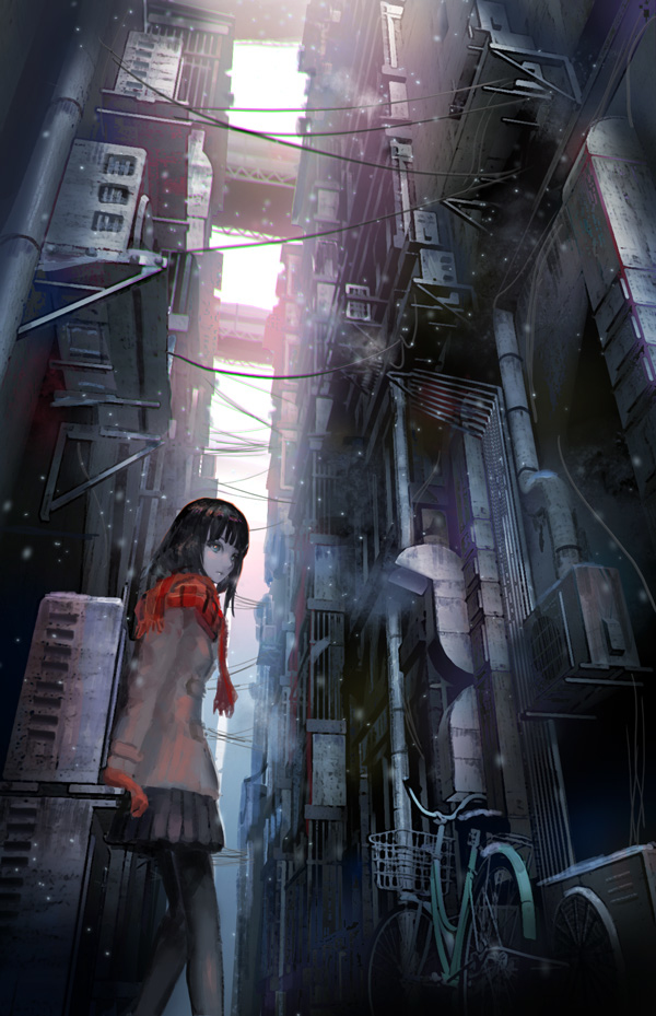 This is a pixiv picture whose title is 路地裏.