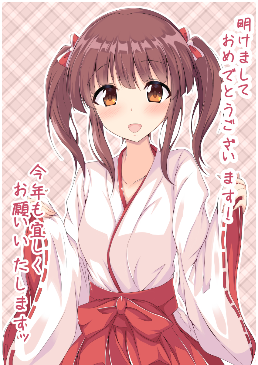 This is a pixiv picture whose title is 巫女智絵里ちゃん！.