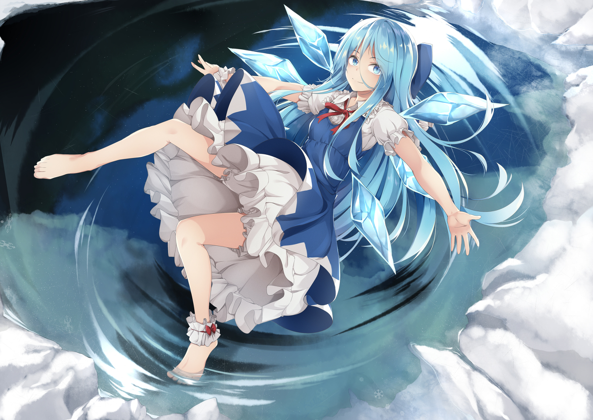 This is a pixiv picture whose title is cirno long hair.