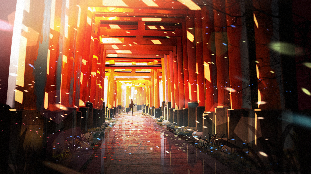 This is a pixiv picture whose title is 逃亡劇.