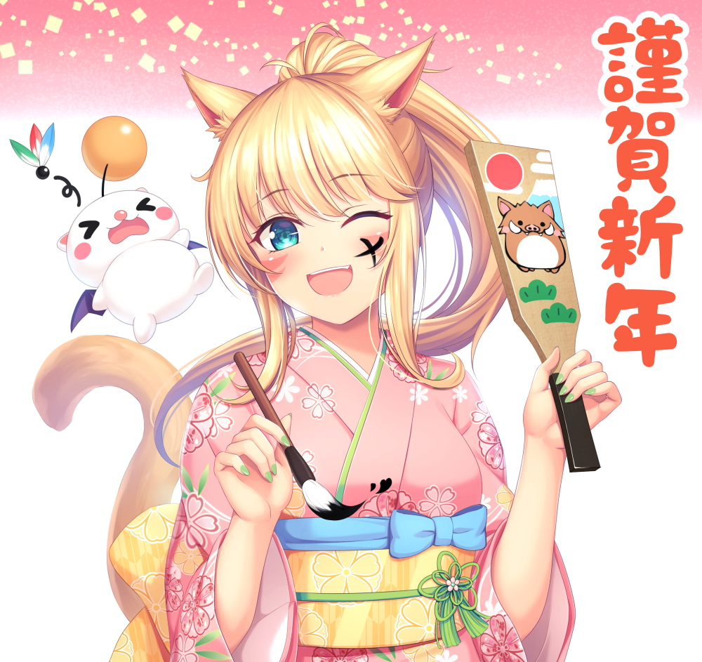 This is a pixiv picture whose title is 謹賀新年ミコッテ.