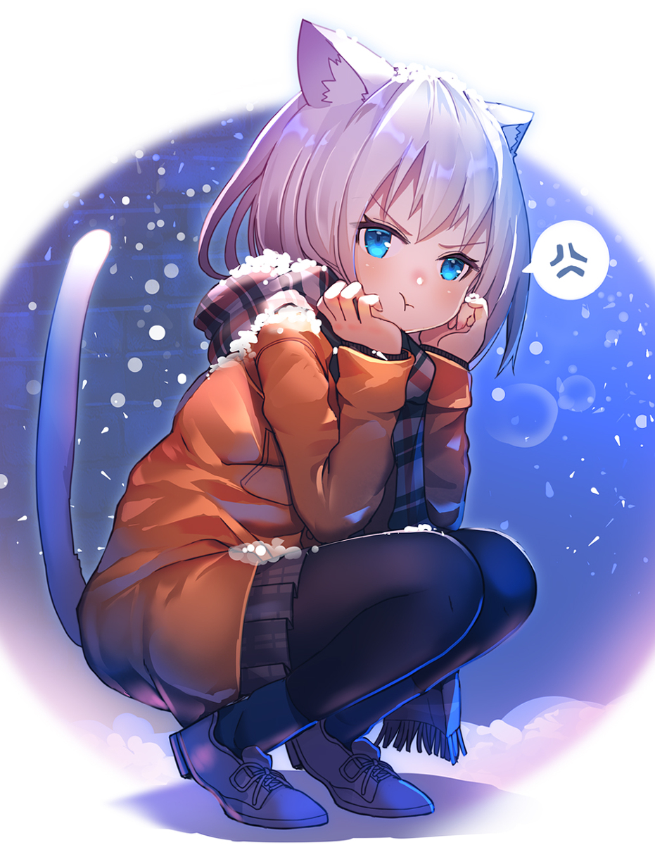 This is a pixiv picture whose title is 寒い中待っててくれた猫耳ちゃん.