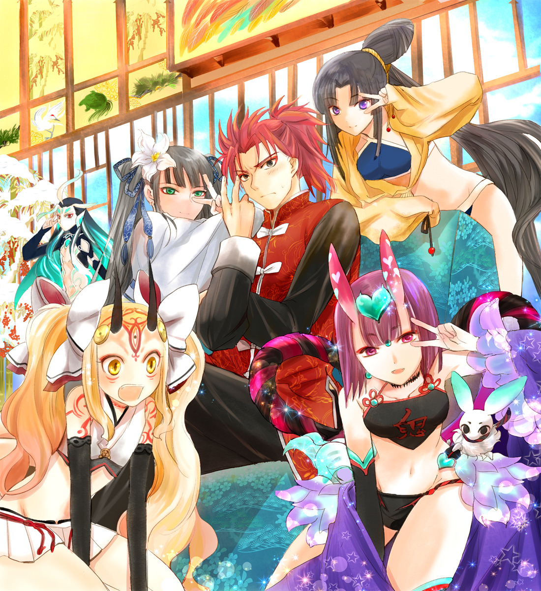 This is a pixiv picture whose title is 【FGO】2019年・お年賀イラスト.