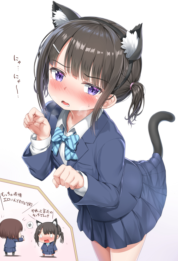 This is a pixiv picture whose title is 猫耳JCちゃん.