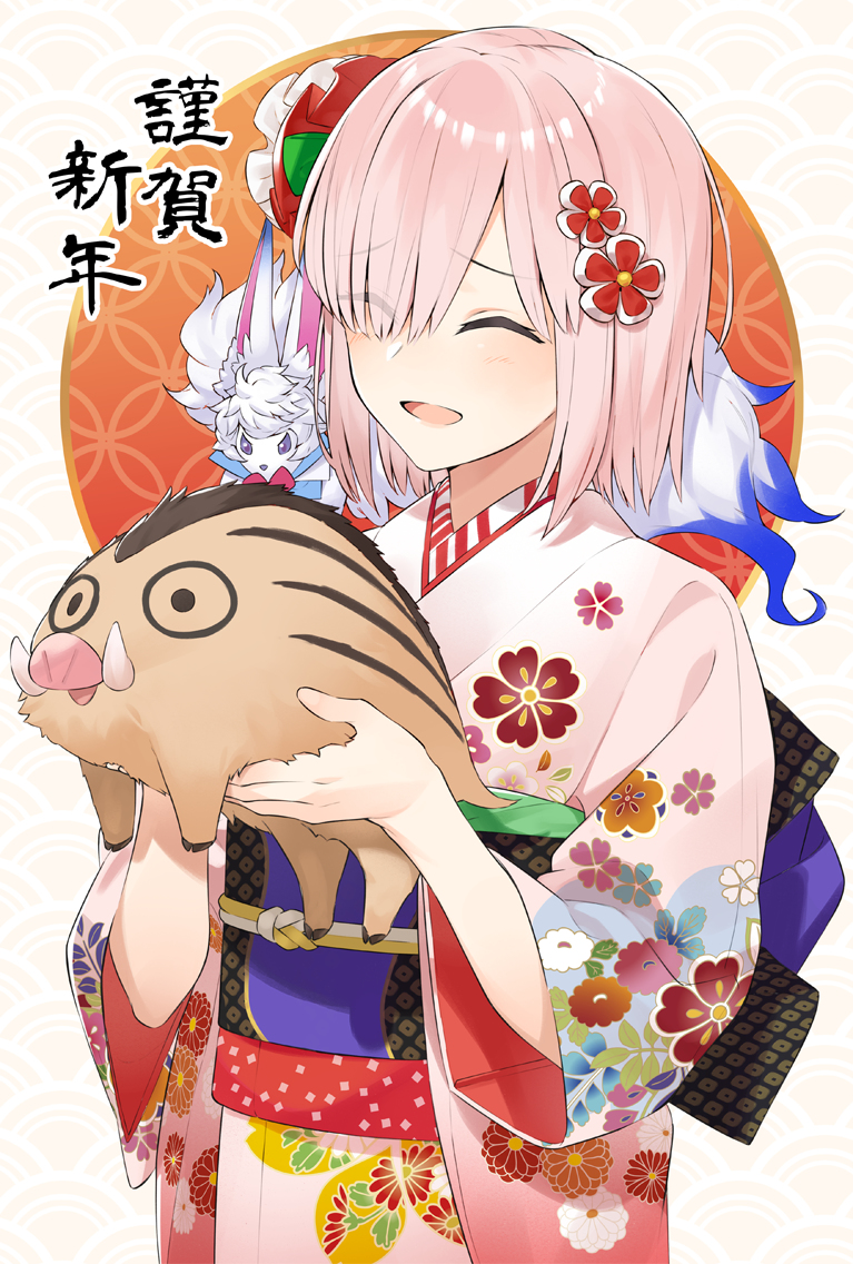 This is a pixiv picture whose title is 新年マシュ.