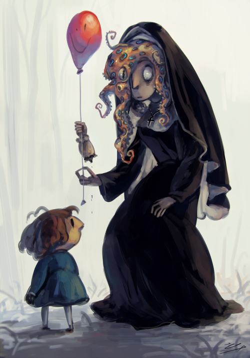 This is a pixiv picture whose title is 敬虔な影.