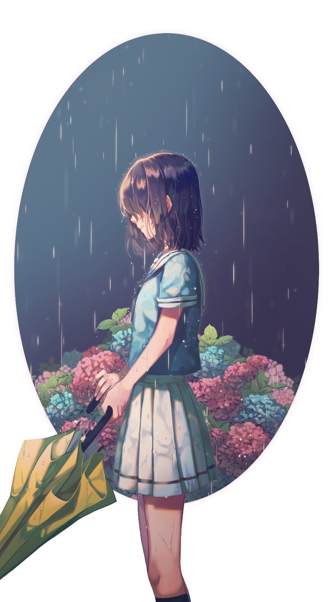 This is a pixiv picture whose title is 雨.