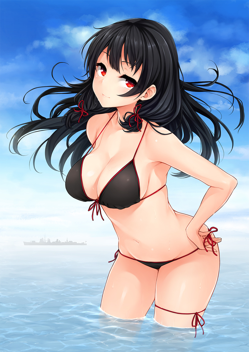 This is a pixiv picture whose title is 水着磯風さん.