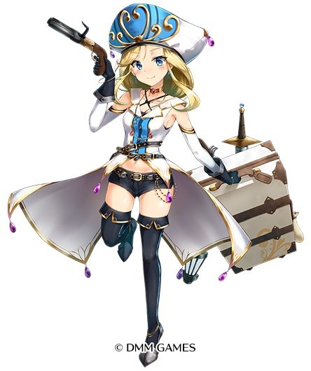 This is a pixiv picture whose title is 『千年戦争アイギス』帝国商人ターニャ.