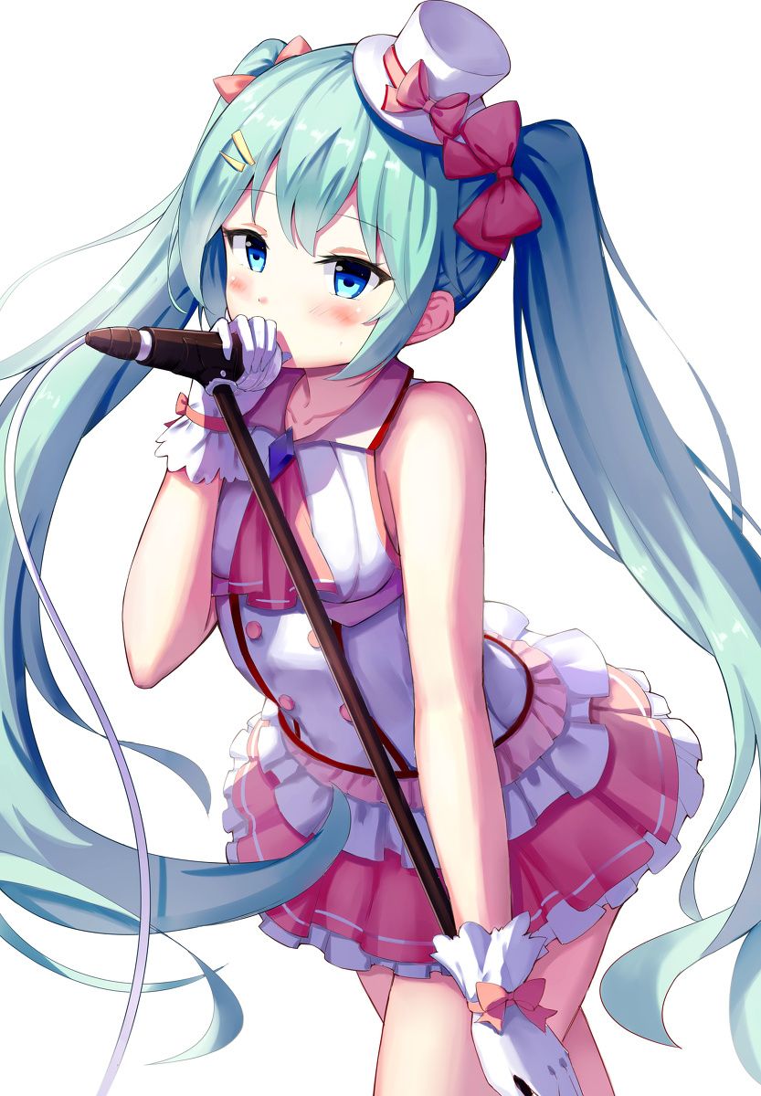 This is a pixiv picture whose title is 初音歌唱.