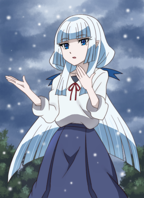 This is a pixiv picture whose title is 雪女のゆきさん.