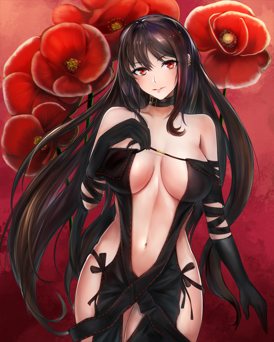 This is a pixiv picture whose title is 虞美人.