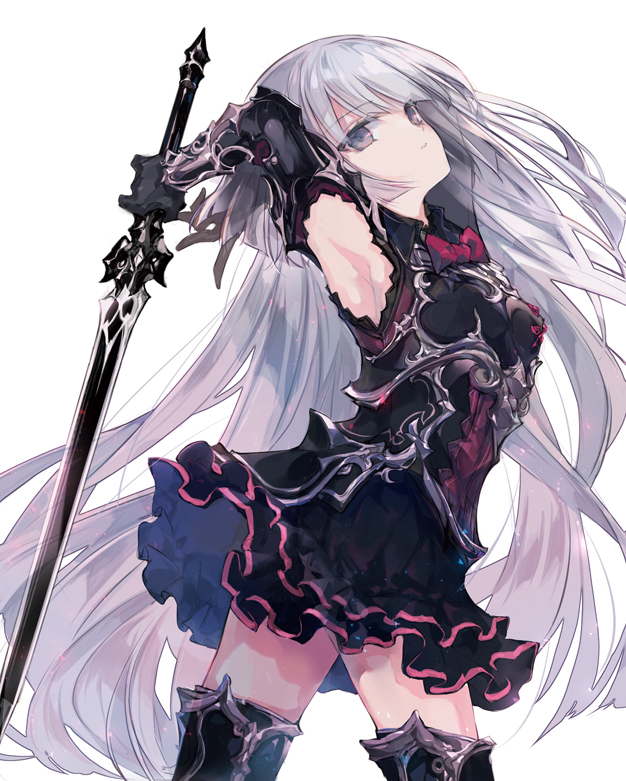 This is a pixiv picture whose title is 死神に育てられた少女は漆黒の剣を胸に抱くII.