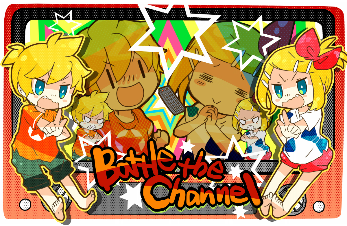 This is a pixiv picture whose title is 【鏡音リン】Battle the Channel【鏡音レン】.