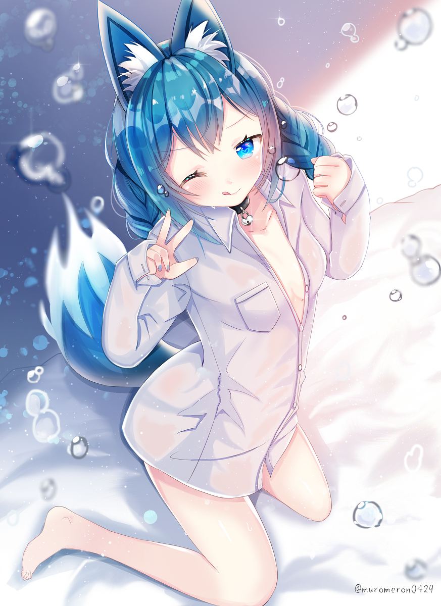 This is a pixiv picture whose title is 彼シャツ.