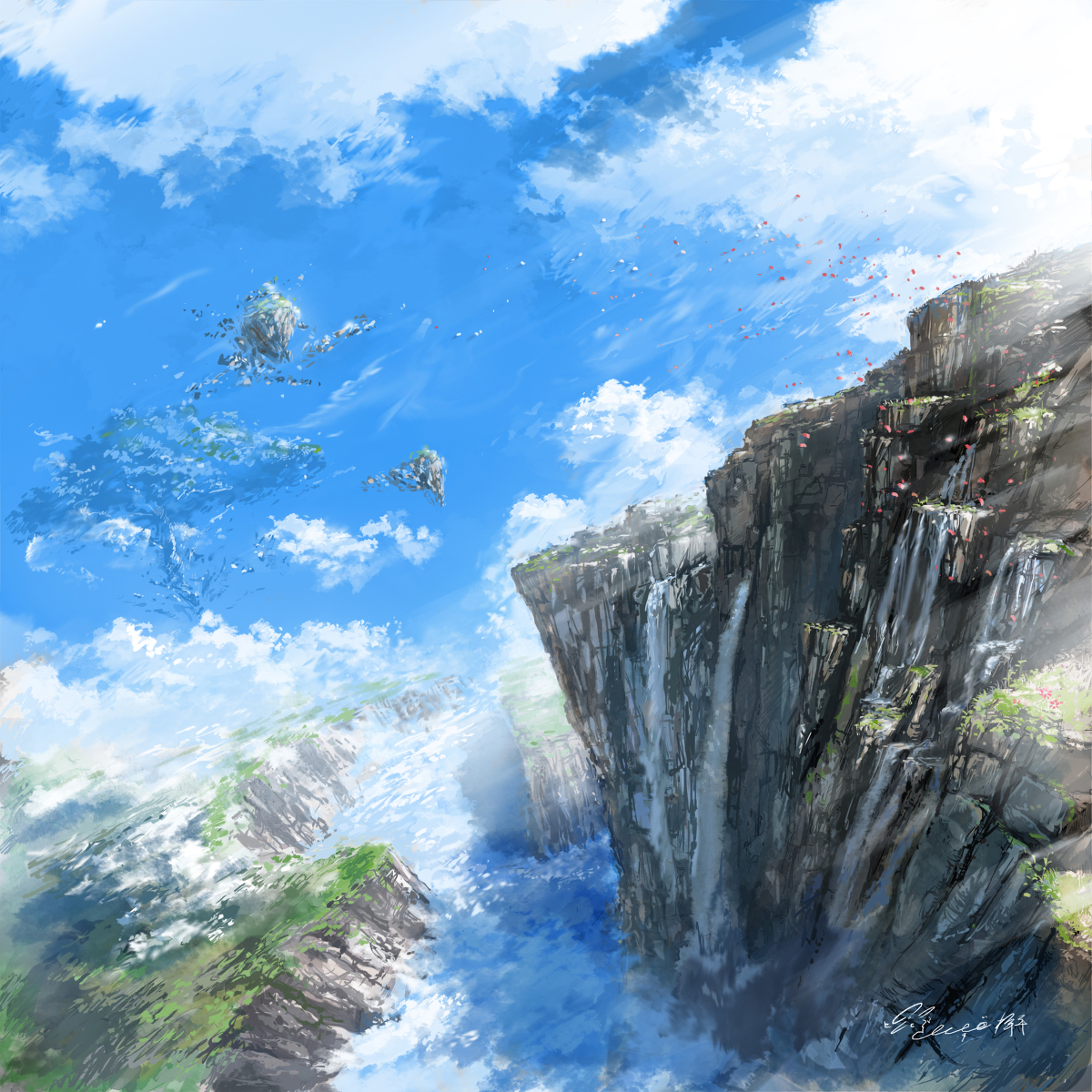 This is a pixiv picture whose title is Skyland.