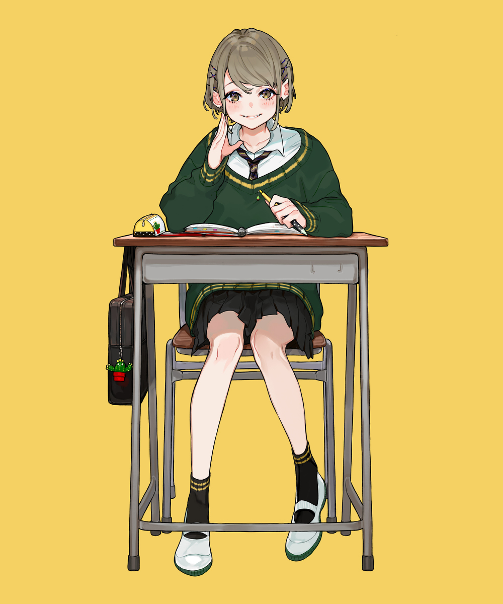 This is a pixiv picture whose title is 「隣の席だねっ」.