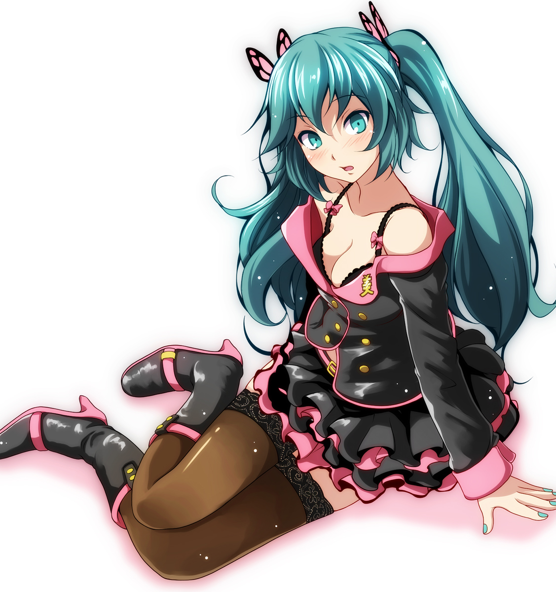 This is a pixiv picture whose title is 【初音ミク】 ハニーウィップ.