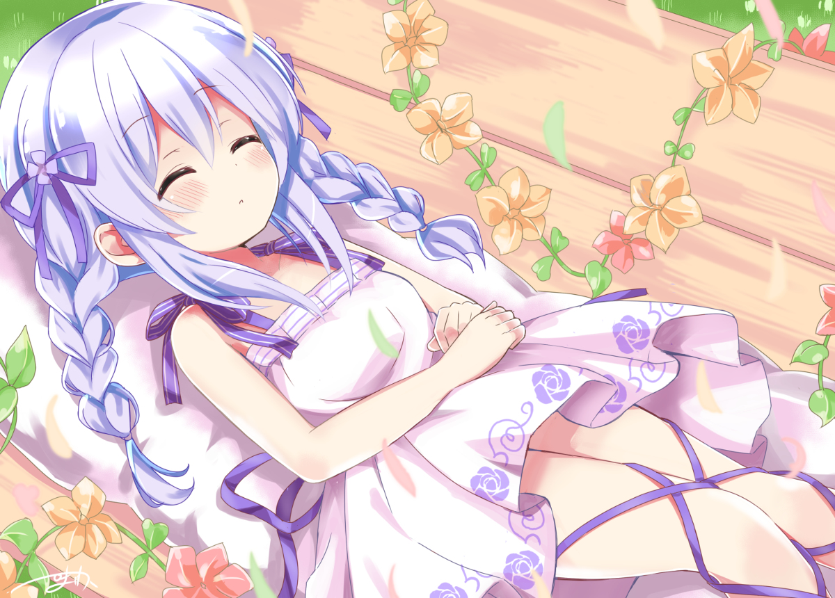 This is a pixiv picture whose title is すやすやチノちゃん.