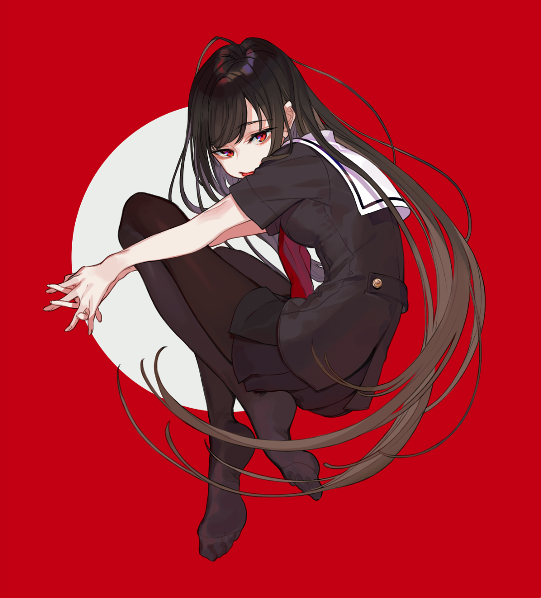 This is a pixiv picture whose title is 赤い瞳はミステリアス.