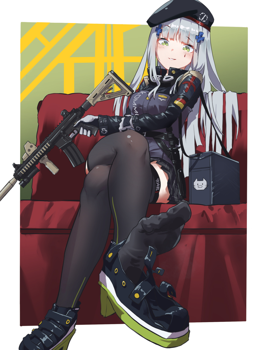 This is a pixiv picture whose title is HK416.