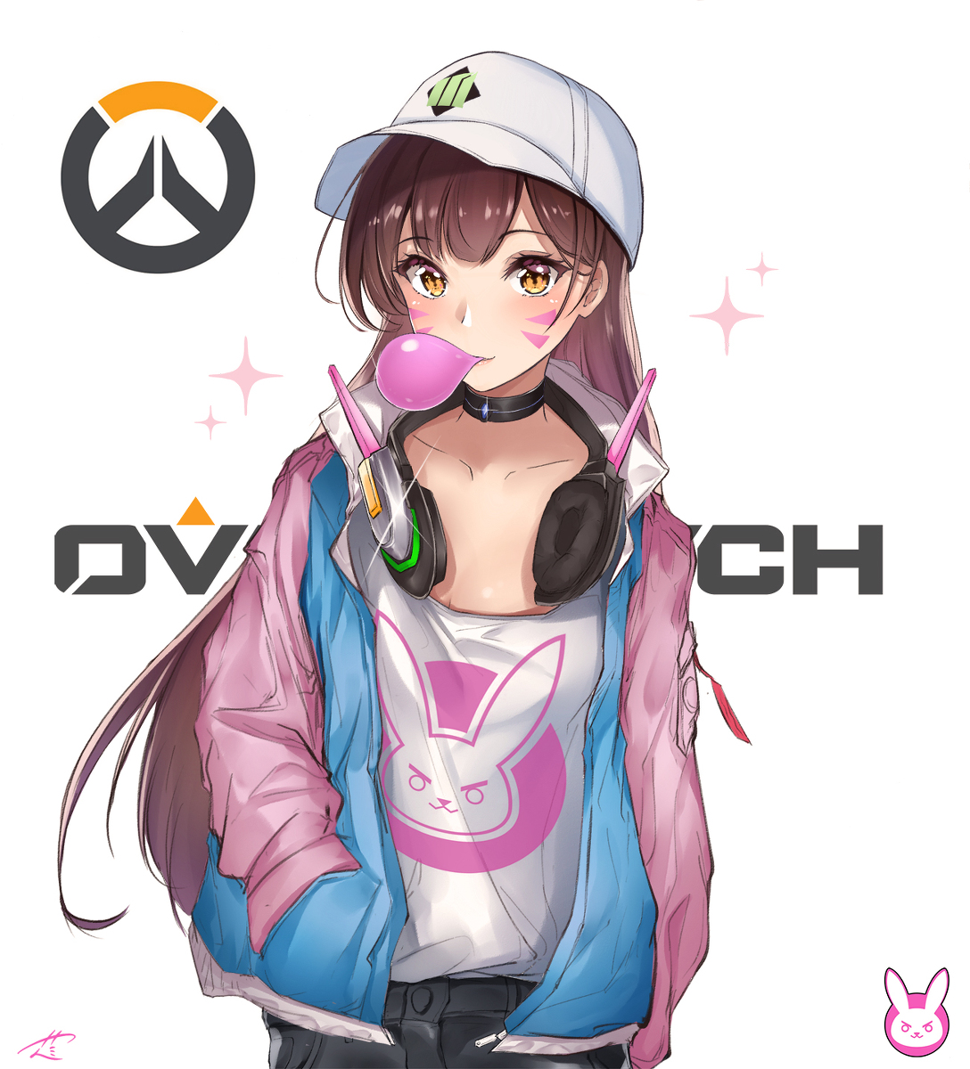 This is a pixiv picture whose title is D.VA🐰.