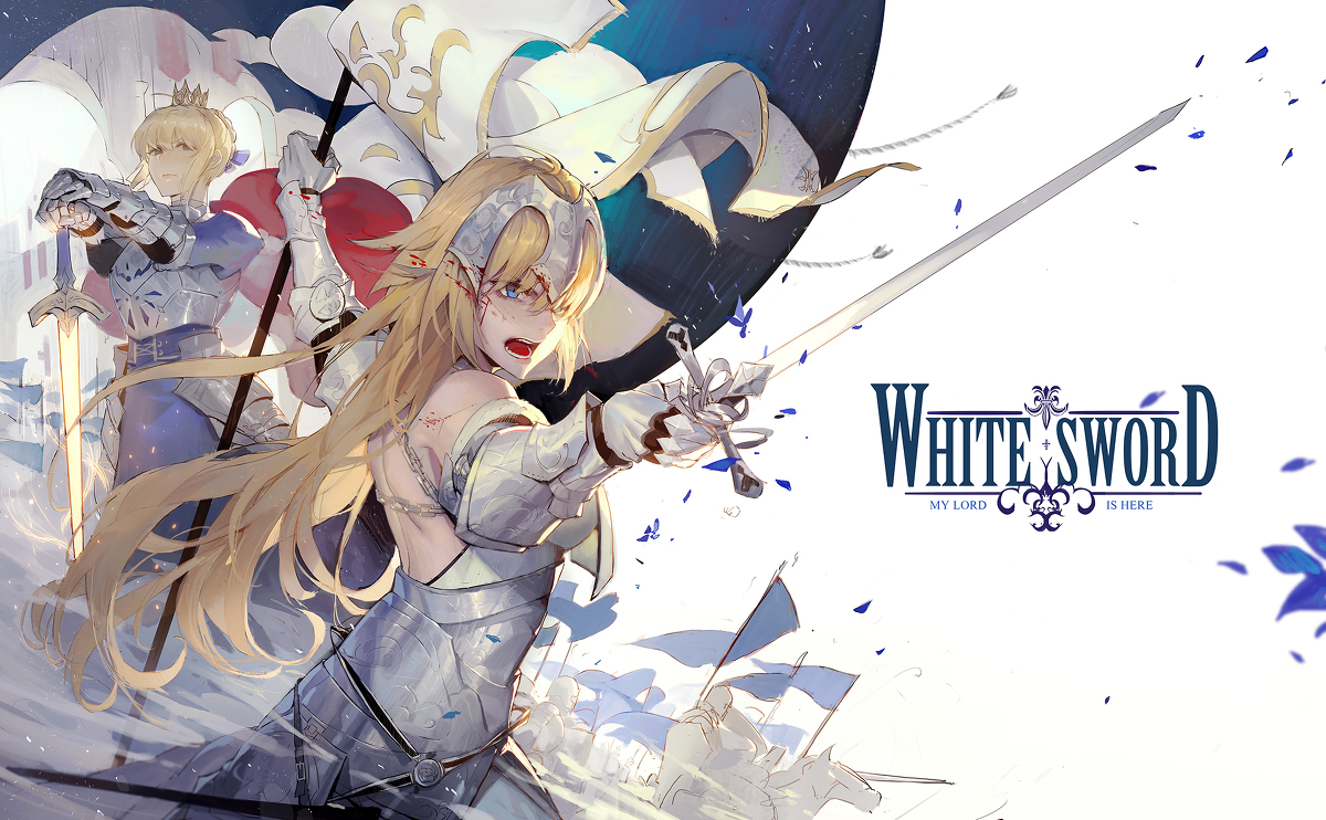 This is a pixiv picture whose title is White Sword.