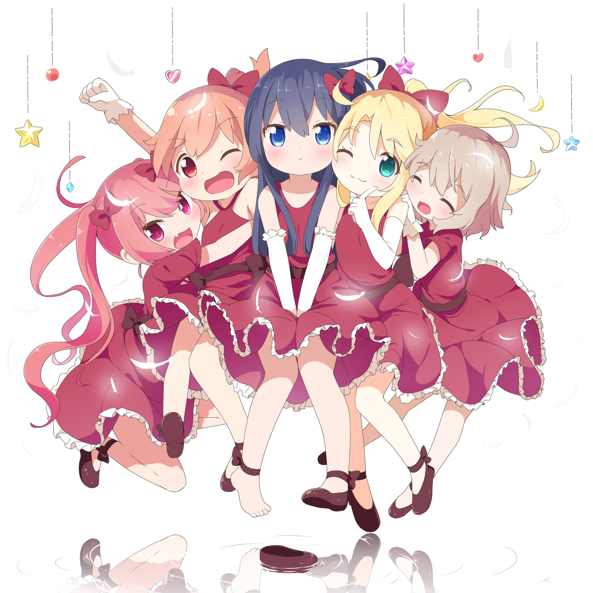 This is a pixiv picture whose title is 5人の天使.