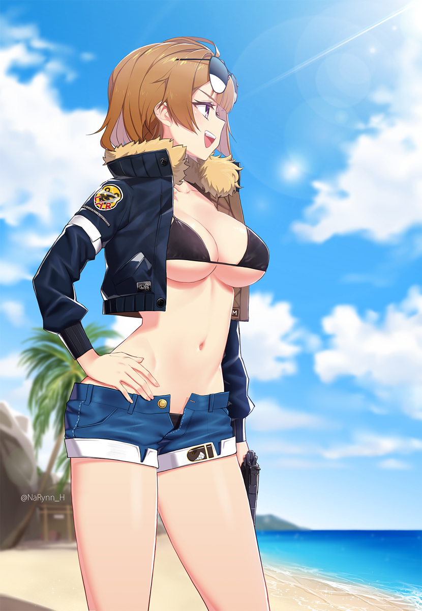 This is a pixiv picture whose title is 海のグリズリー.